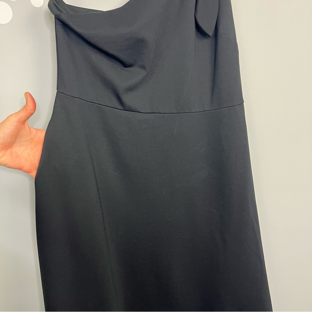 Banana Republic Black One-Shouler Dress Size 14 Pockets - Picture 5 of 11
